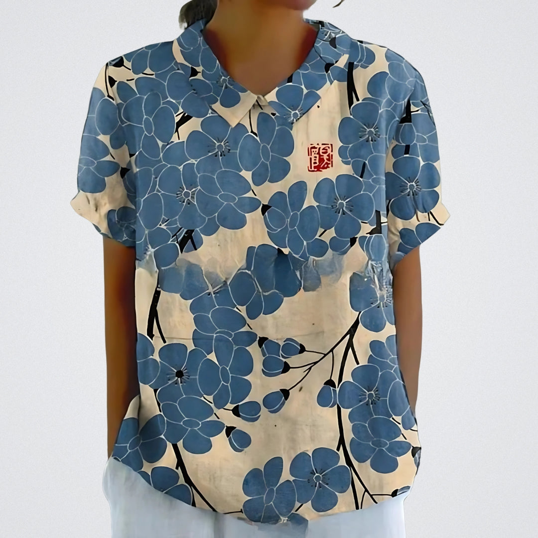 Lina | Blusa en lino floral
