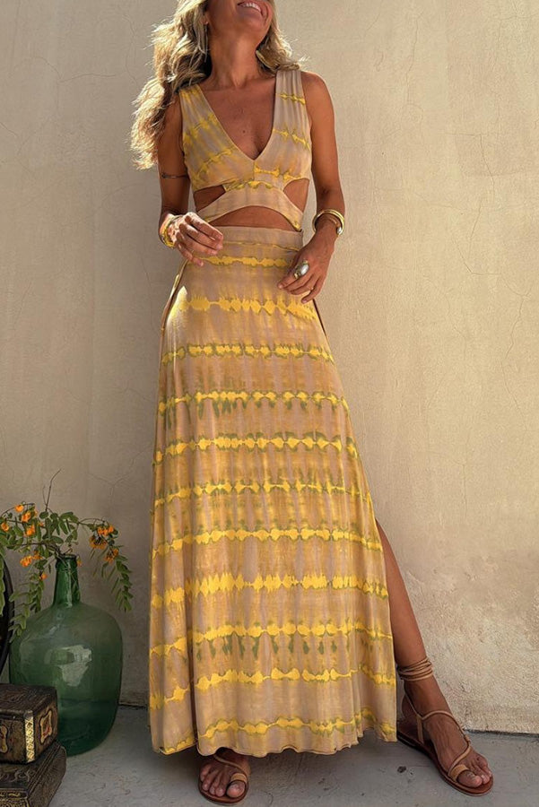 Bianca™ – Vestido de Algodón con Escote Profundo y Detalle Cut-Out