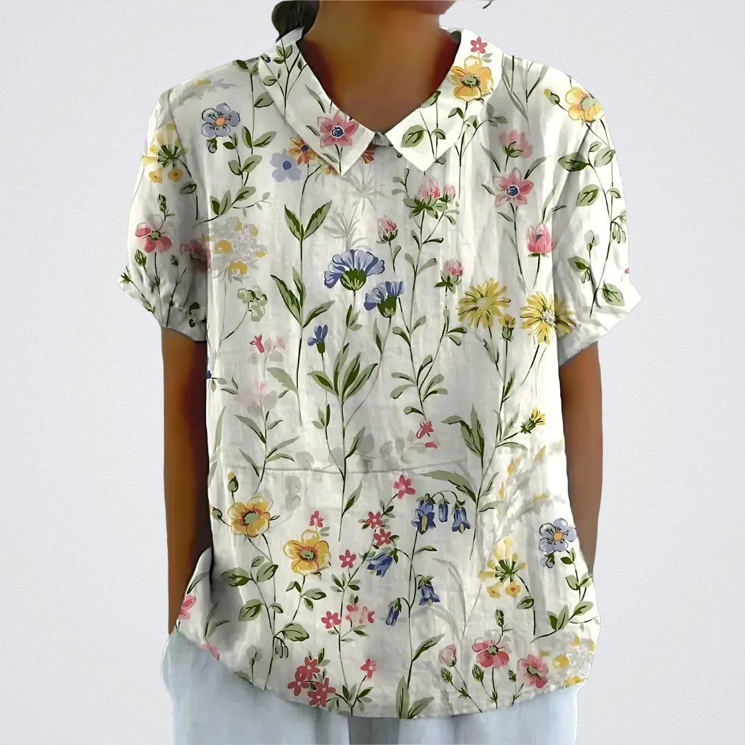 Lina | Blusa en lino floral