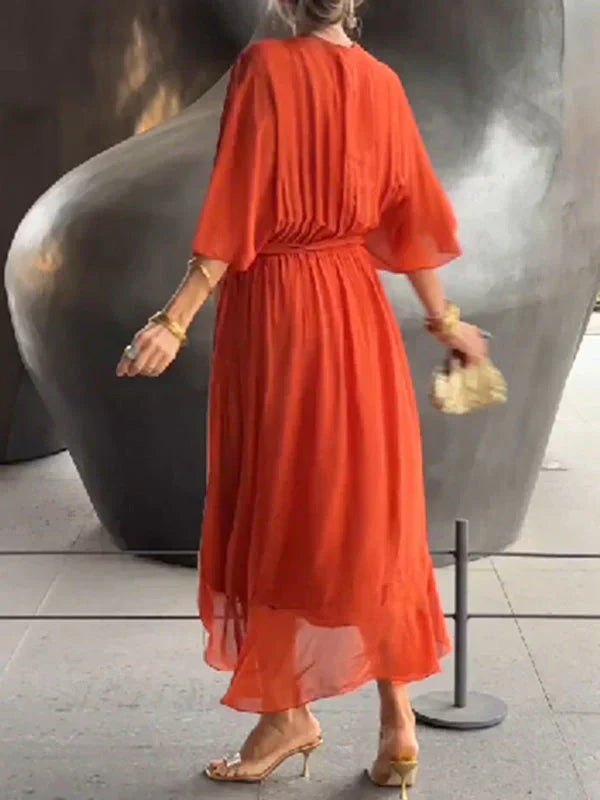 Isabel - Vestido de gasa con escote en V