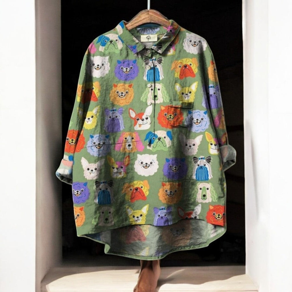 Lili® | Blusa exclusiva para mujer con estampado de perro