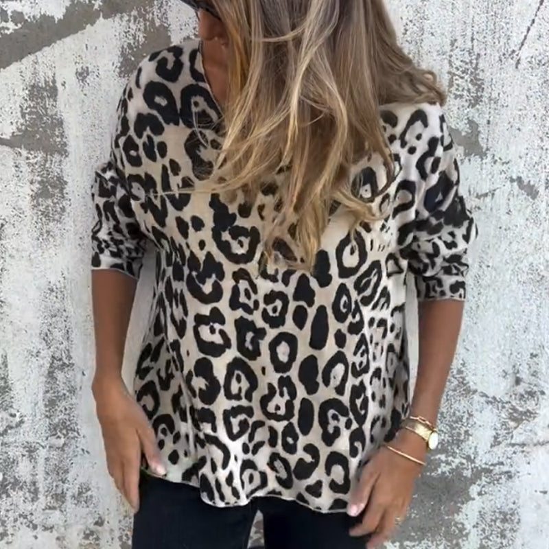 Irene | Top elástico con estampado de leopardo