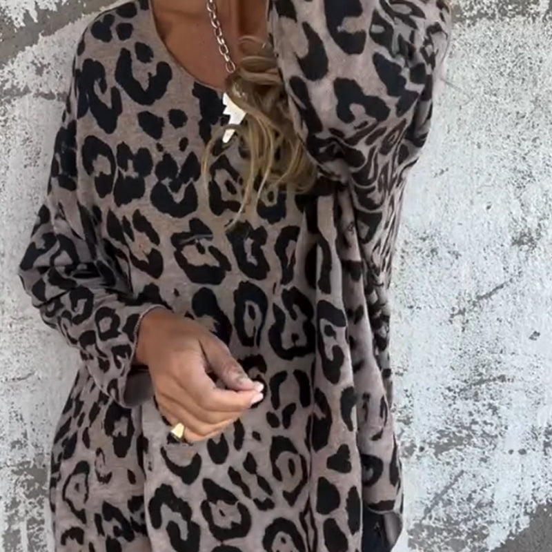 Irene | Top elástico con estampado de leopardo